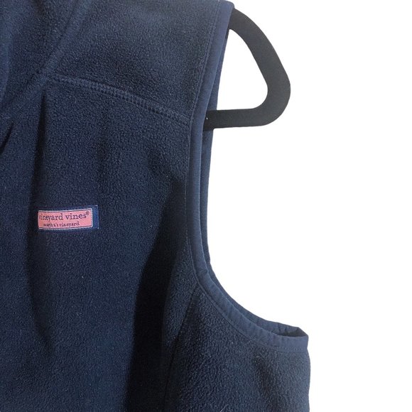 Vineyard Vines Navy Full Zip Sleeveless Fleece Vest Medium - Picture 6 of 9